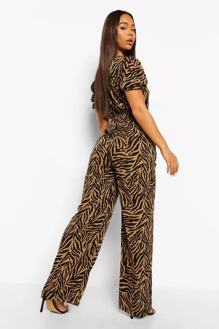 Dames jumpsuit bruin zebra xxl