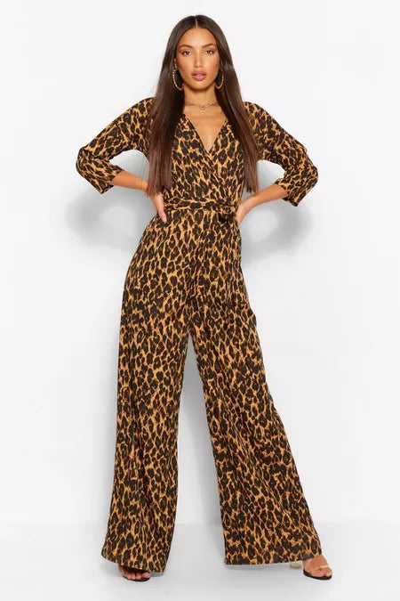 Dames jumpsuit luipaard xs s