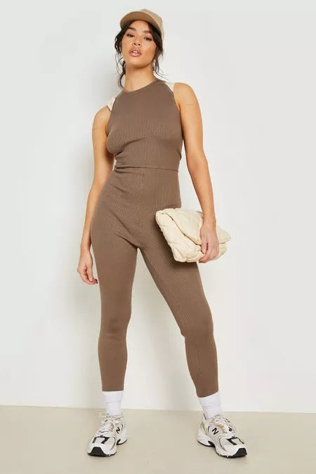 Dames jumpsuit roze bruin s m l