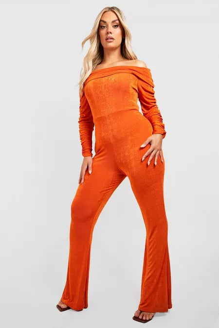 Dames jumpsuit oranje bruin s m l xl xxl