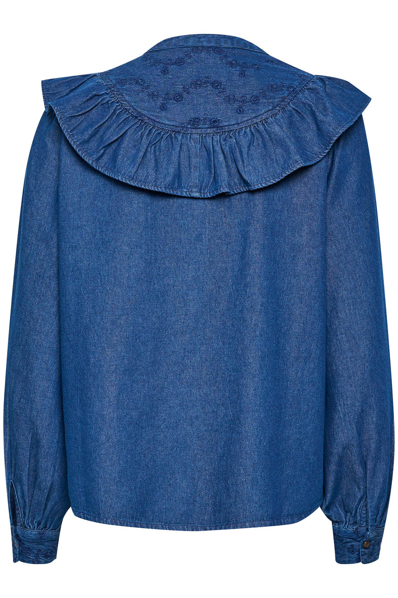 Dames blouse blauw xs s m l xl xxl xxxl