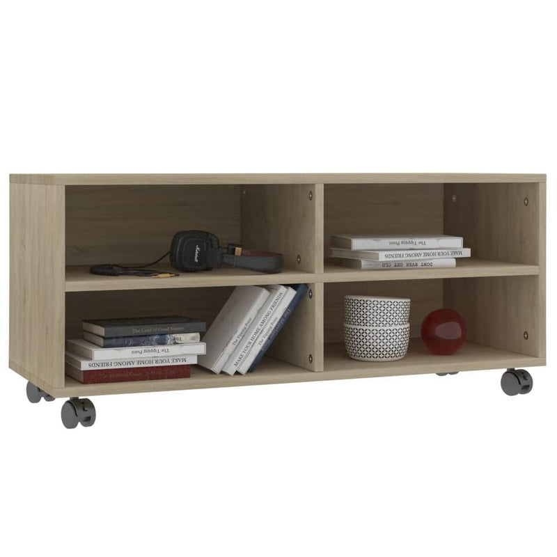 TV meubel modern eiken bruin Breedte 90 cm Diepte 35 cm Hoogte 35 cm