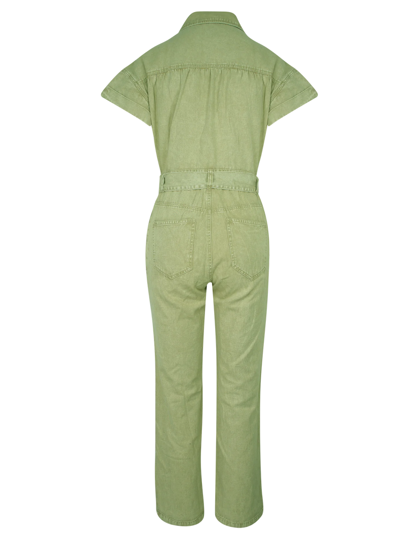 Dames jumpsuit beige groen s m l