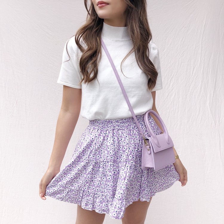 Falda mujer violeta blanco ml