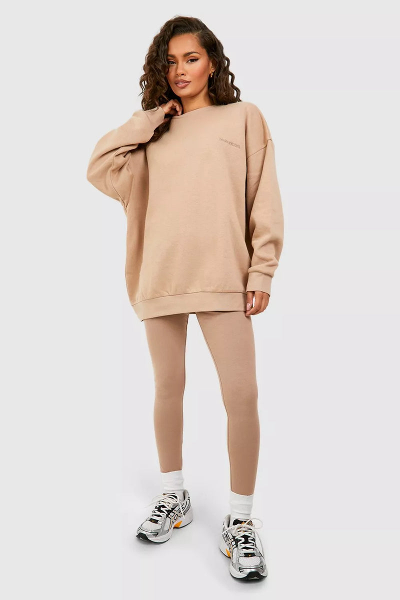 dames Oversized Trainingspak Met Trui En Leggings XS S