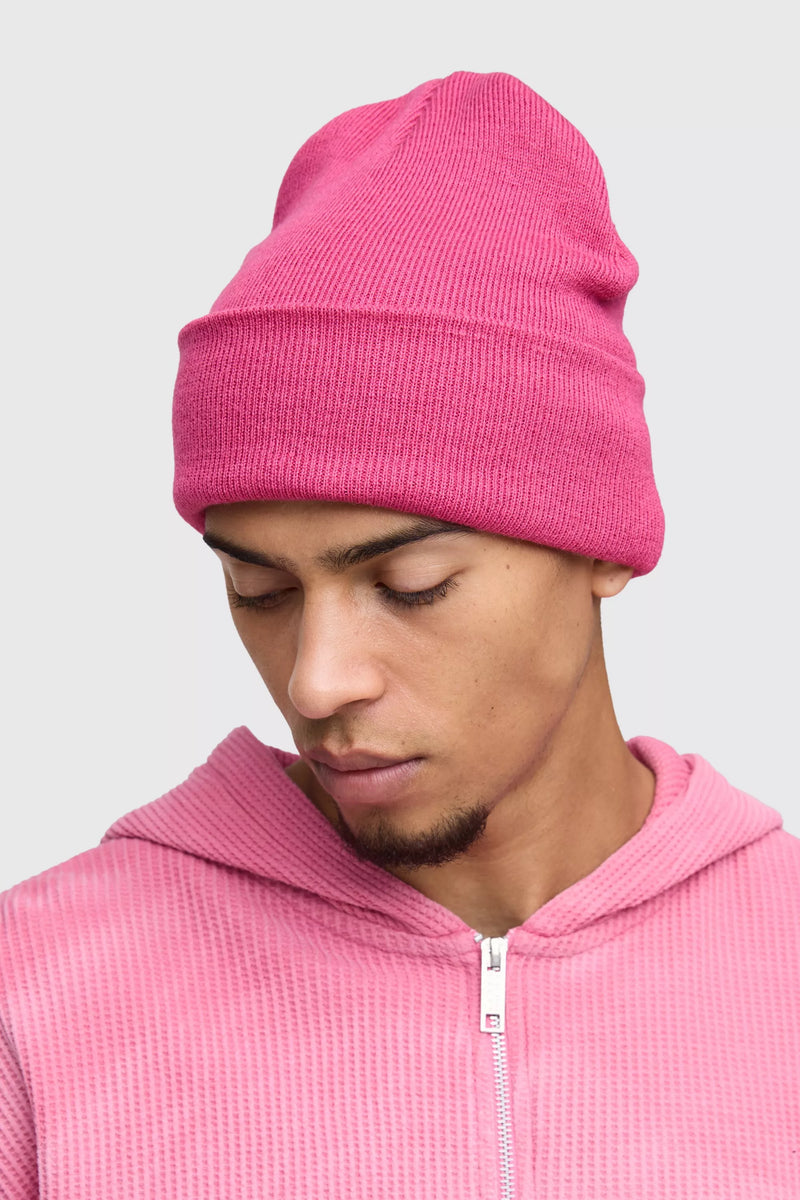 Man Platte Gebreide Klassieke Muts roze One size