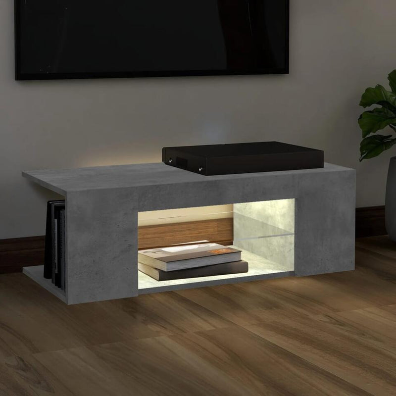 Mueble TV moderno gris Ancho 90 cm Fondo 39 cm Alto 30 cm 