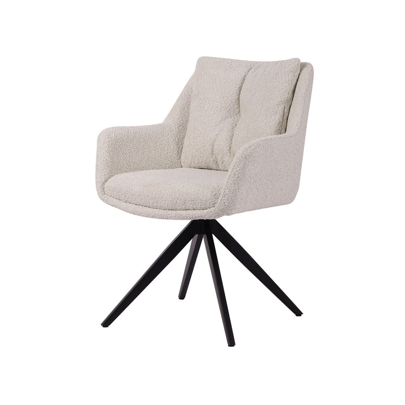 Fauteuil wit met 360° rotatiefunctie 66x65,50x84,50cm