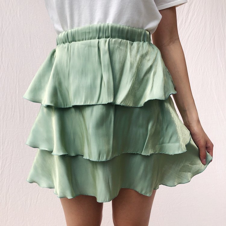 Falda de mujer verde menta sml