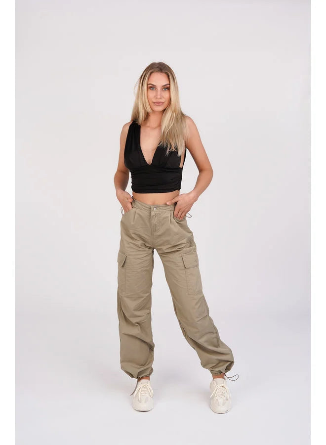 Dames broek zwart khaki beige xs s m l xl