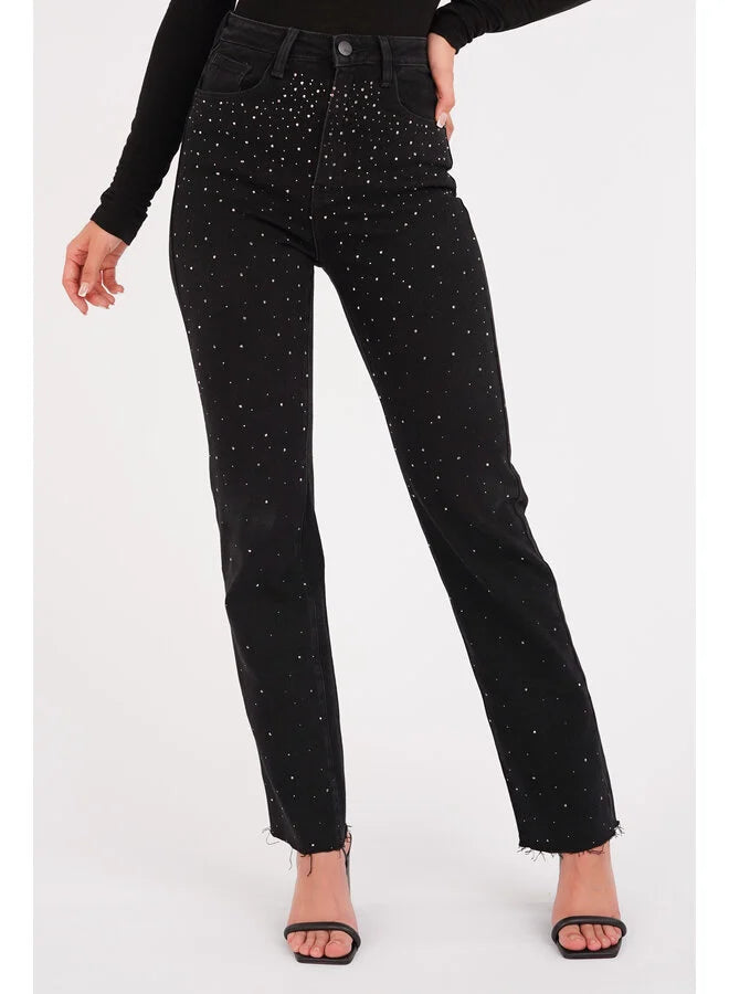 https://www.esuals.nl/straight-leg-jeans-strass-zwart-xavi.html