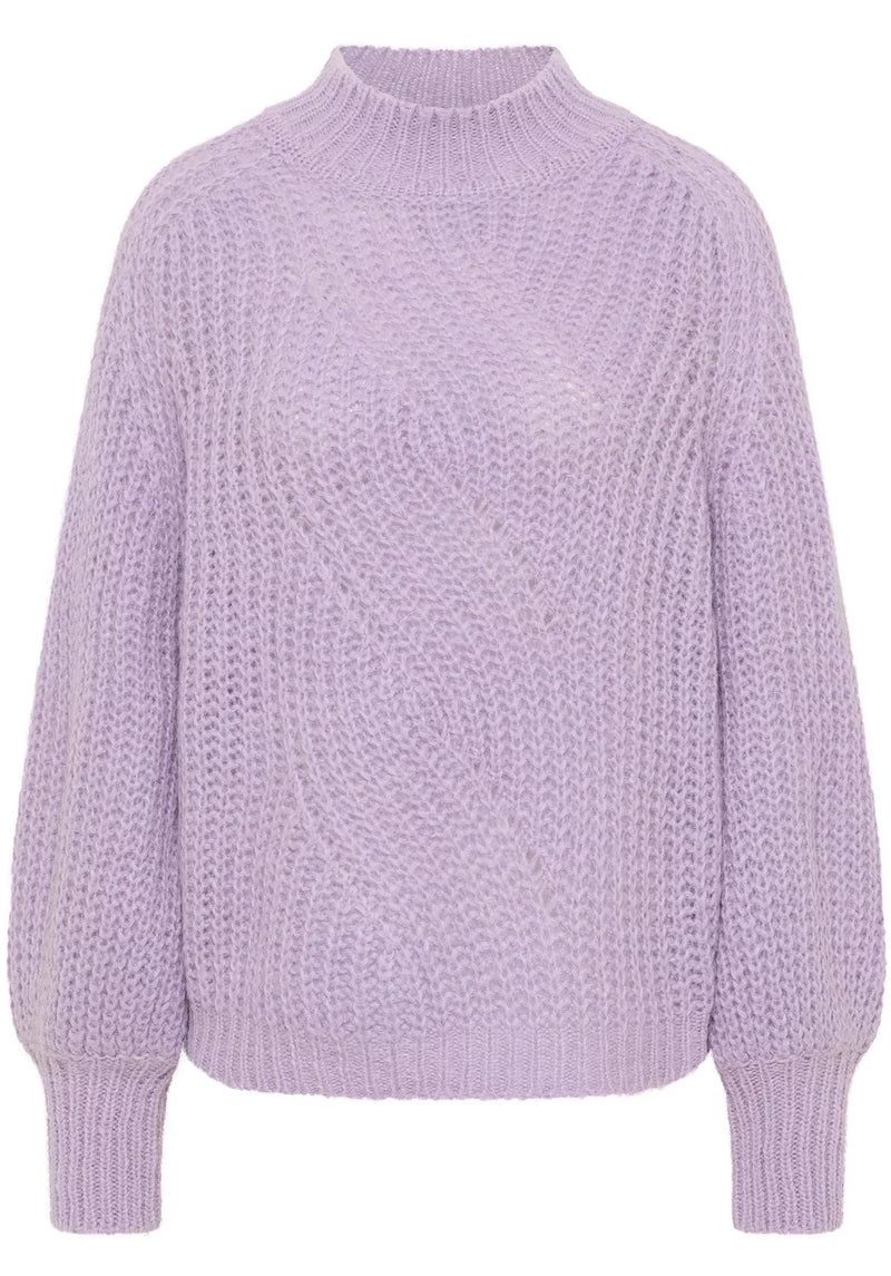 Jersey de punto para mujer verde claro violeta blanco sml xl