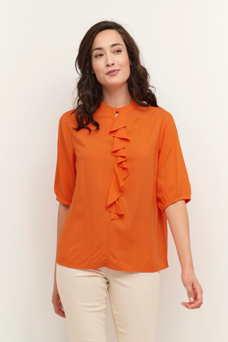 Dames blouse exotisch oranje xs s m l xl xxl xxxl