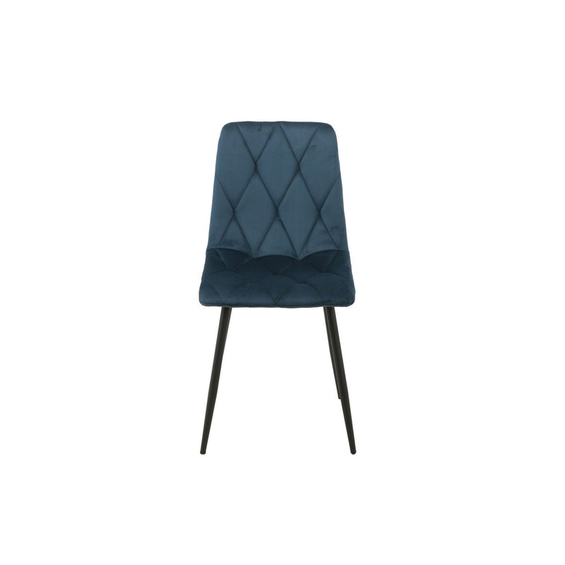 Side chair blauw met metalen poten 55x45x89