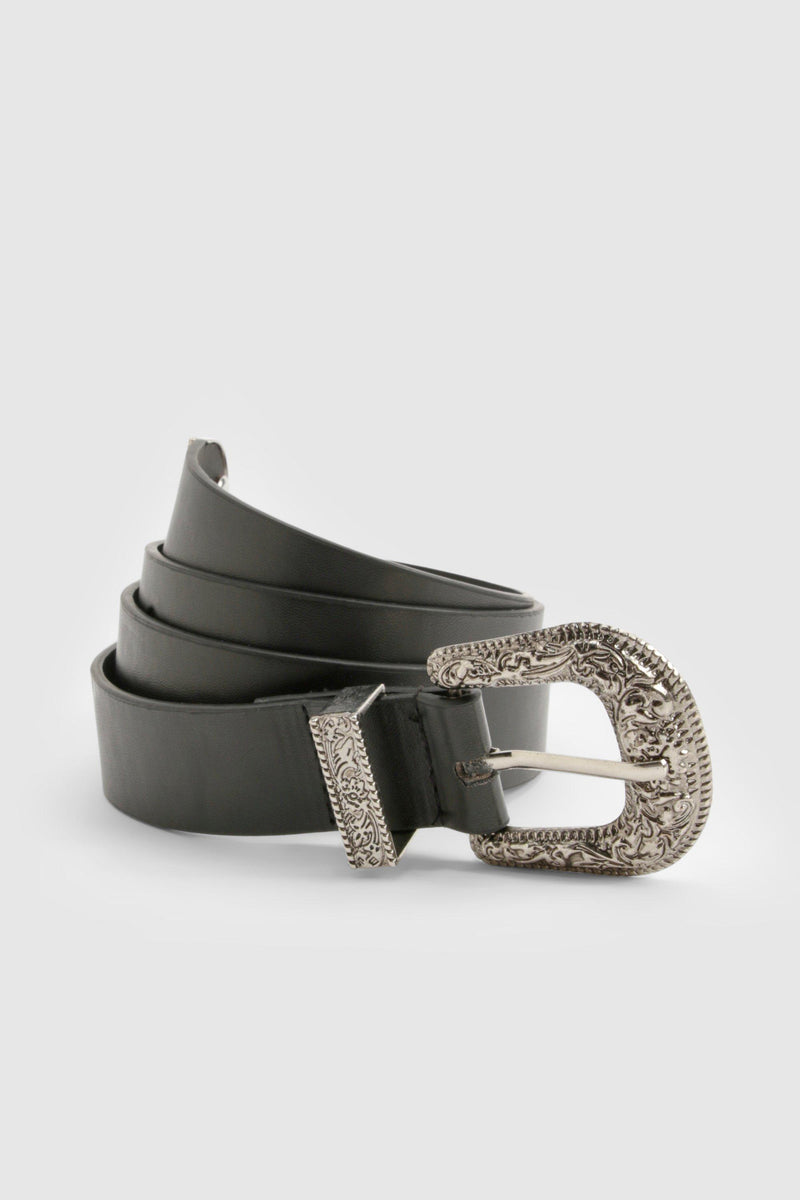 Black Western Buckle Belt one size