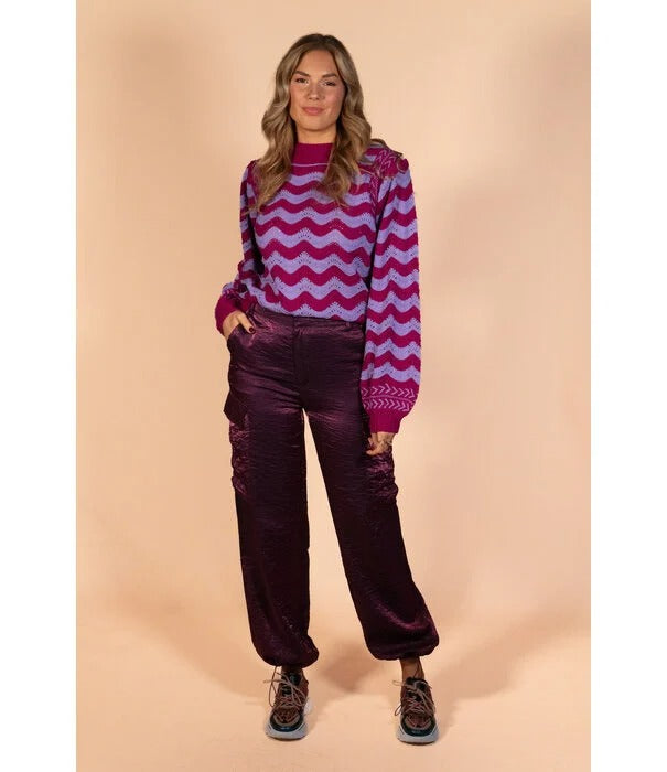 Dames broek fluersk grape purple xs s m l xl