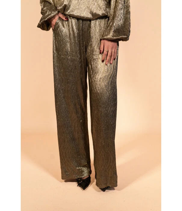 Dames fluresk Noemi broek goud xs s m l xl