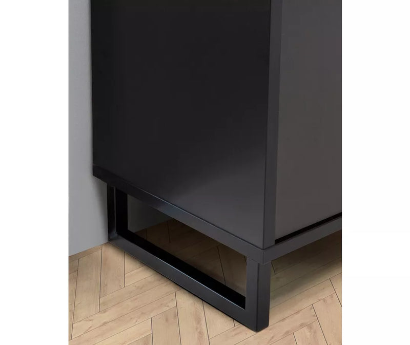 Dressoir wandmeubel modern mat zwart met sfeerverlichting Breedte 174,2 cm Diepte 41,5 cm Hoogte 84 cm