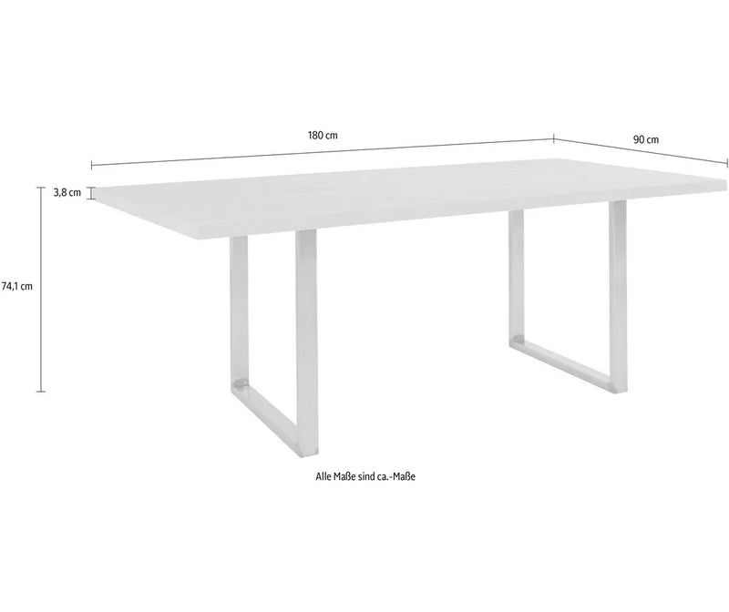 Mesa de comedor color blanco Ancho 180 cm Fondo 90 cm Alto 74,1 cm