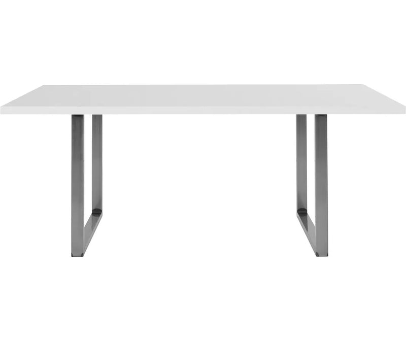 Eettafel kleur wit Breedte 180 cm Diepte 90 cm Hoogte 74,1 cm