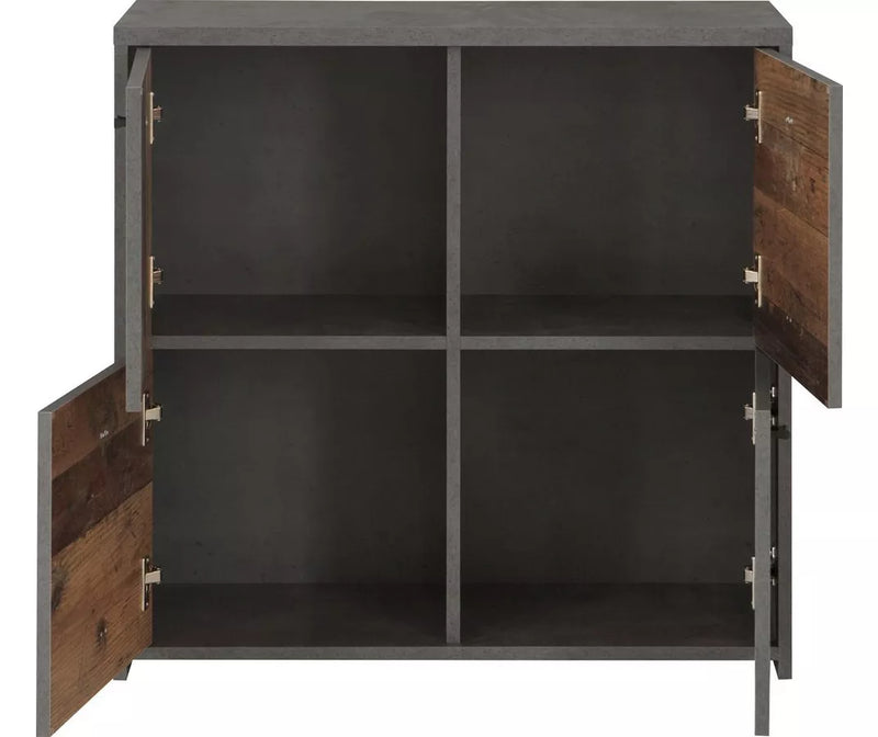 Dressoir wit bruin donkergrijs Breedte 77,2 cm Diepte 29,6 cm Hoogte 77,5 cm