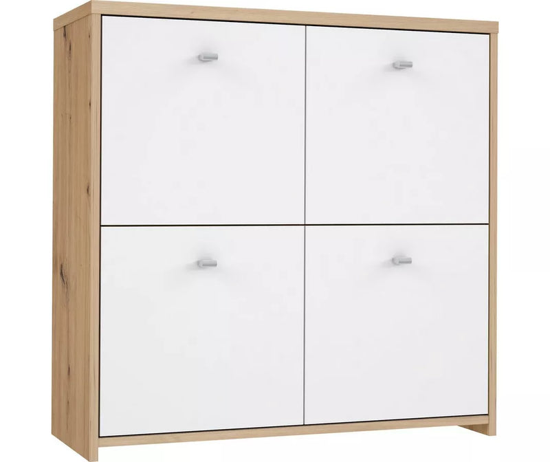 Dressoir wit bruin donkergrijs Breedte 77,2 cm Diepte 29,6 cm Hoogte 77,5 cm