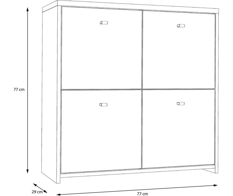 Dressoir wit bruin donkergrijs Breedte 77,2 cm Diepte 29,6 cm Hoogte 77,5 cm