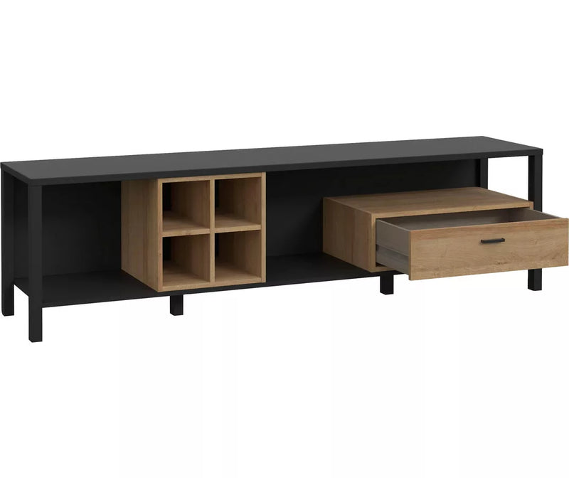 Mueble TV mueble alto negro marrón 181 cm