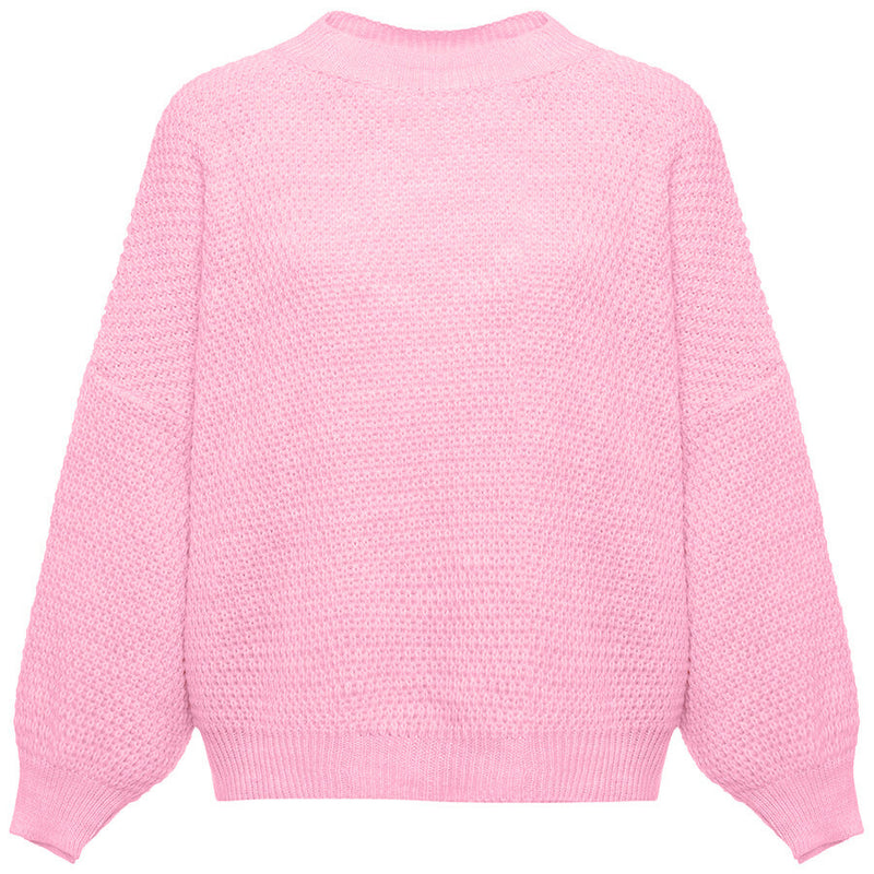 Dames trui roze beige groen onesize