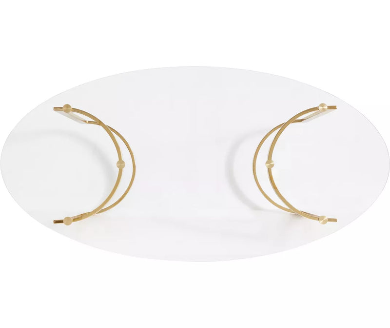 Mesa de comedor color oro Ancho 160 cm Fondo 90 cm Alto 76,5 cm