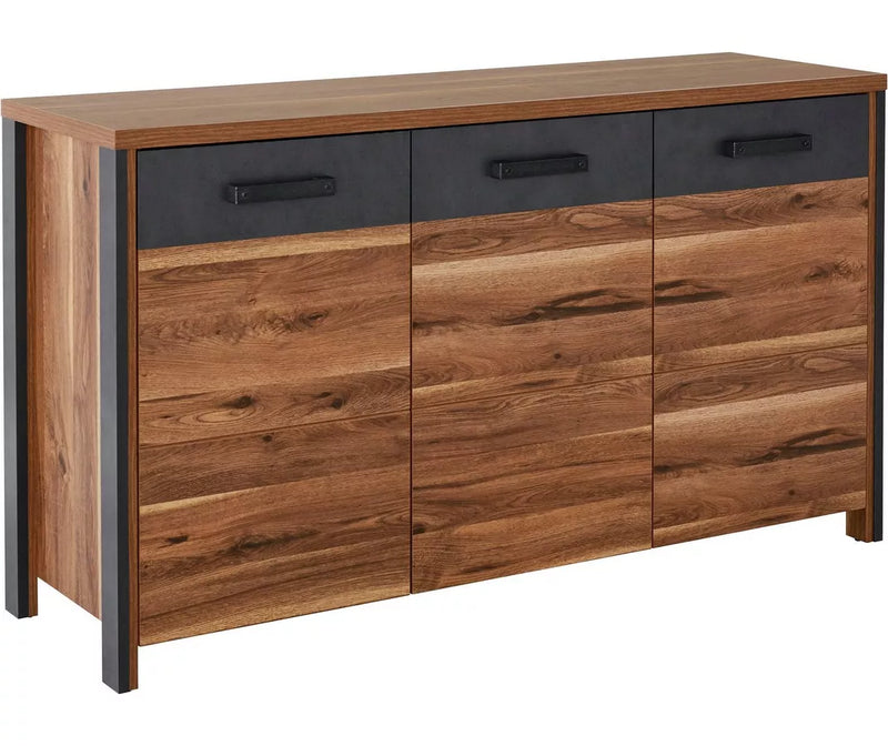 Dressoir wandmeubel modern donkergrijs bruin Breedte 142 cm Diepte 44 cm Hoogte 80,5 cm