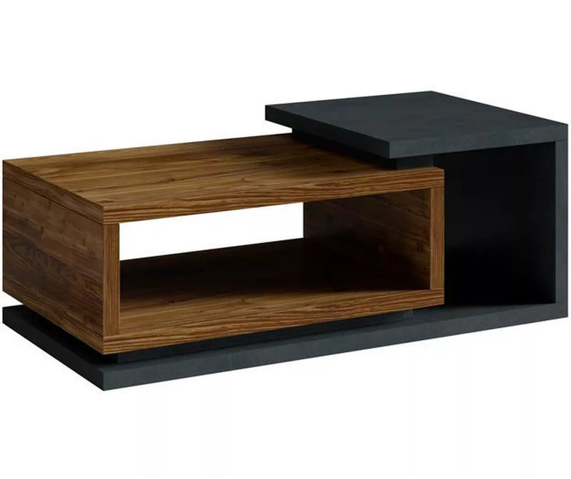 Salontafel woonkamermeubel modern bruin mat zwart wit grijs Breedte 120 cm Diepte 60 cm Hoogte 47,5 cm