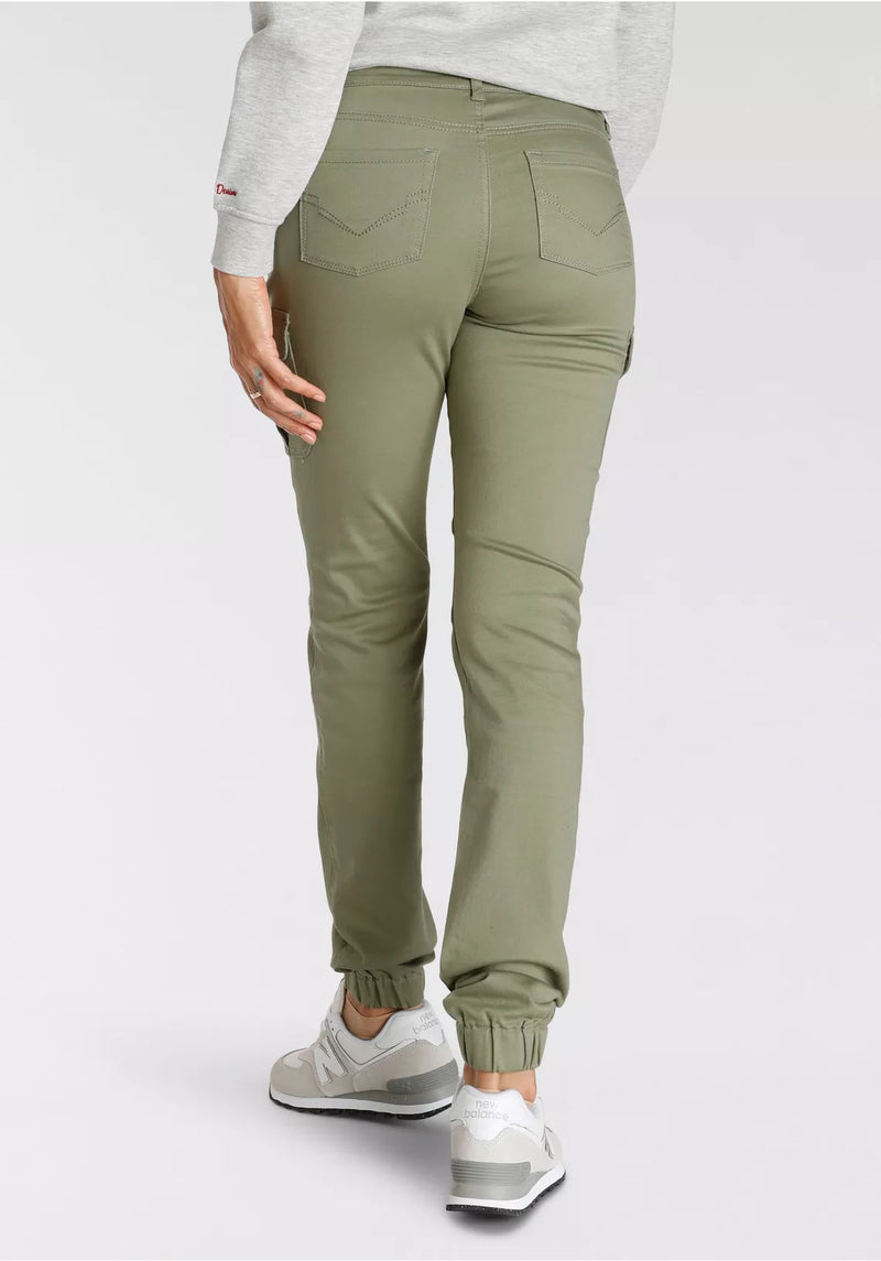 Pantalón cargo mujer verde caqui 30 32