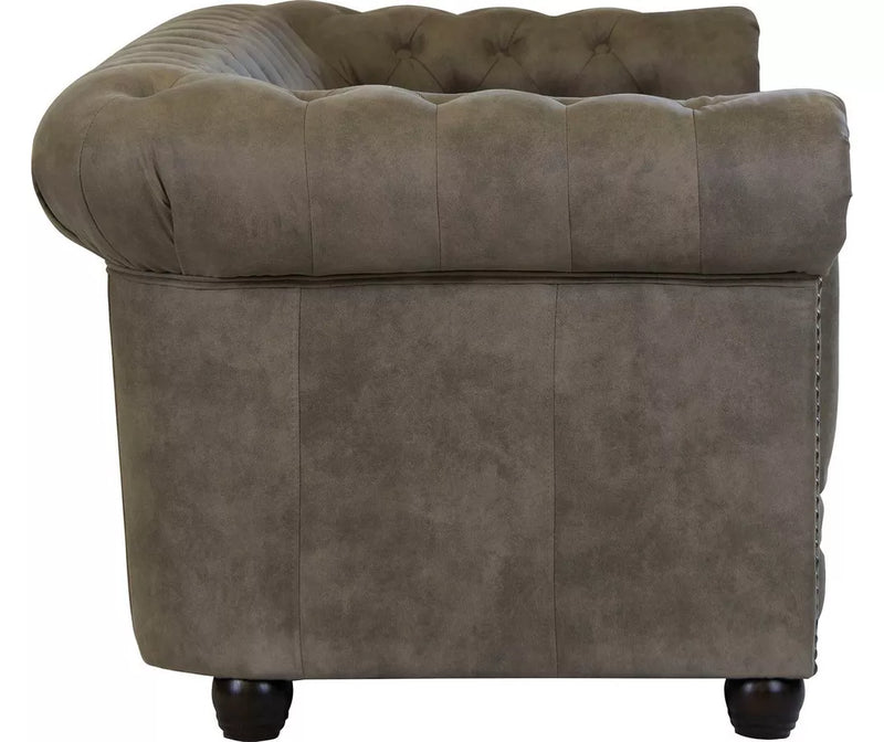 Tweezitsbank chesterfield stijl leer bruin zwart donkerbruin Antraciet Breedte 148 cm Diepte 86 cm Hoogte 72 cm Zithoogte 45 cm