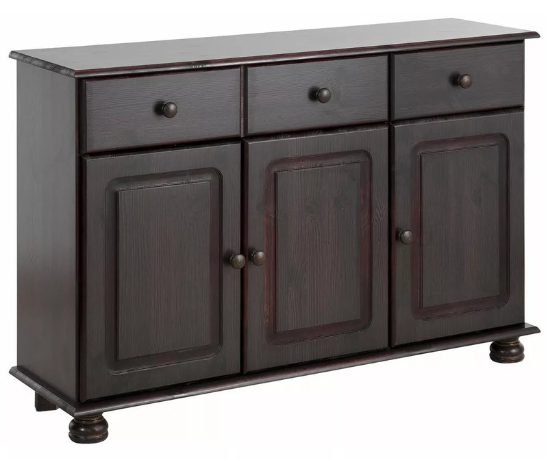 Dressoir wandmeubel landelijk modern donkerbruin wit Breedte 120 cm Diepte 34 cm Hoogte 77 cm