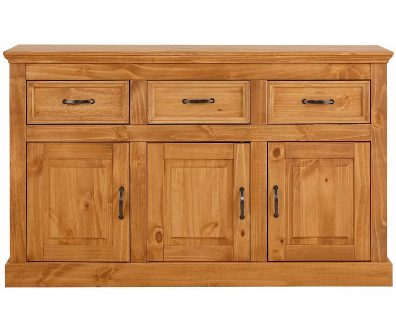 Dressoir wandmeubel landelijk massief grenen grijs bruin wit Breedte 145 cm Diepte 38 cm Hoogte 87 cm