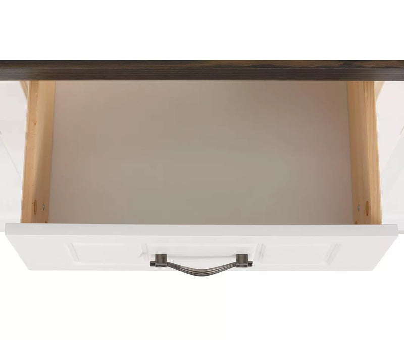 Aparador de pared rural macizo marrón blanco Ancho 148 cm Fondo 37 cm Alto 91 cm