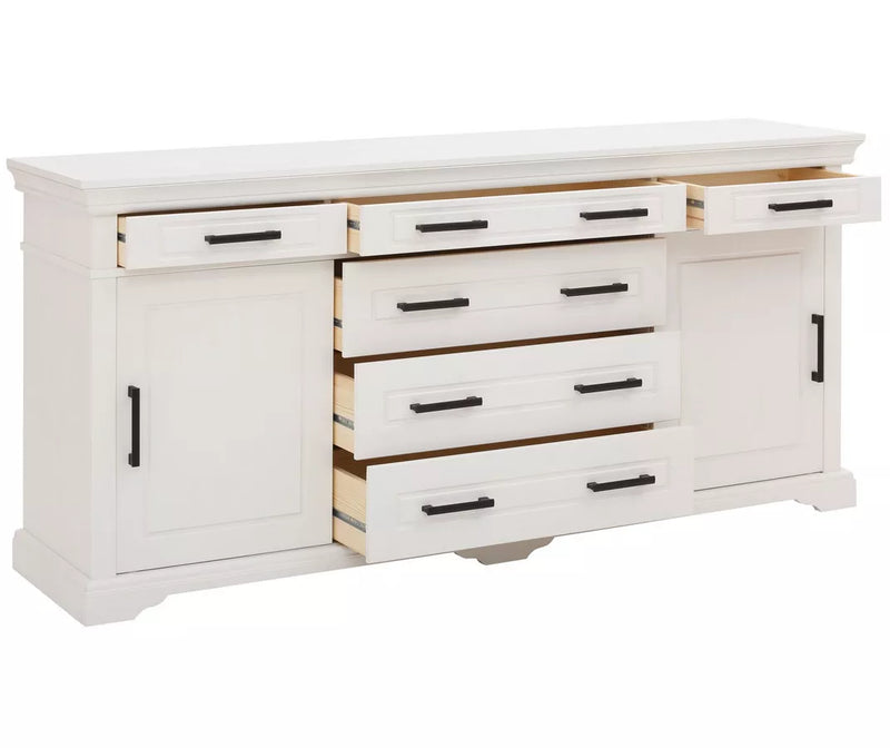 Dressoir wandmeubel landelijk massief wit Breedte 186 cm Diepte 45 cm Hoogte 84 cm