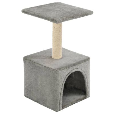 Rascador para gatos con poste rascador de sisal 55 cm gris