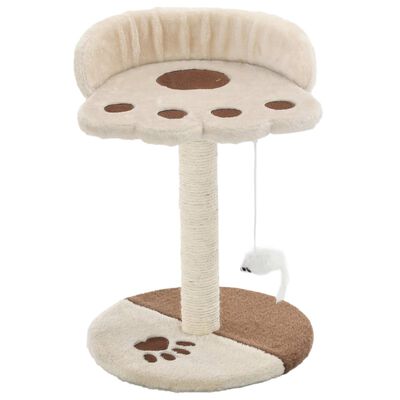 Rascador para gatos con poste rascador de sisal 40 cm beige y marrón