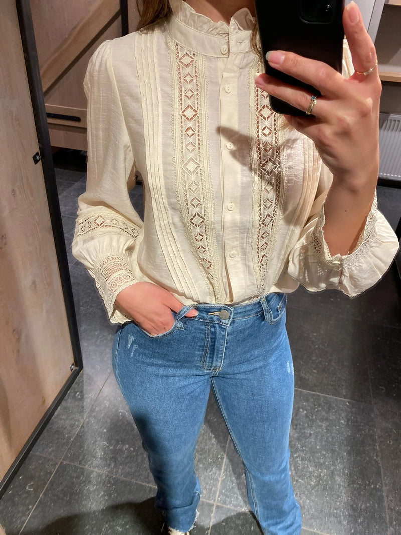 Dames blouse beige s m l