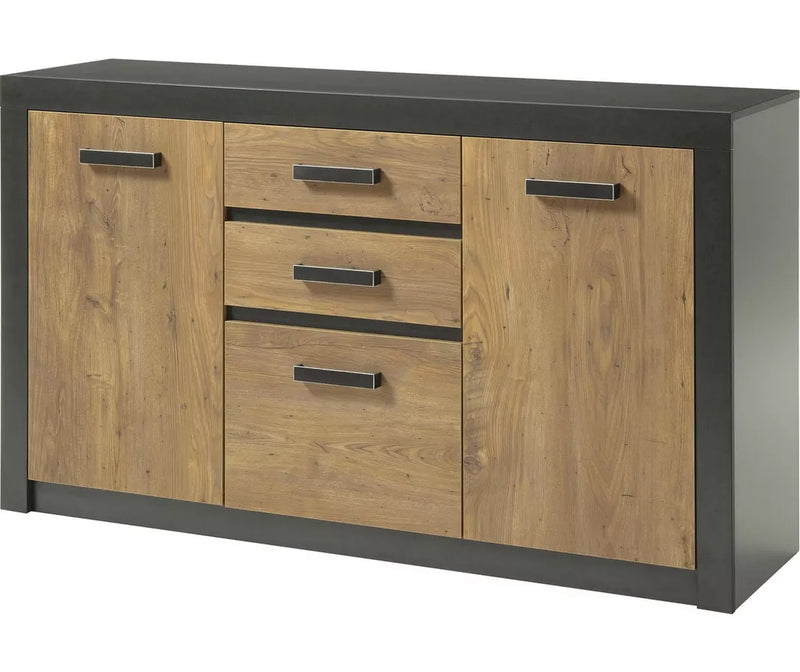 Dressoir wandmeubel modern bruin donkergrijs Breedte 153 cm Diepte 43 cm Hoogte 88 cm