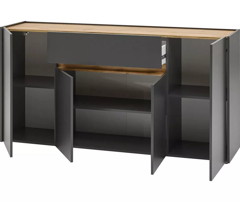 Dressoir wandmeubel modern wit antraciet grijs Breedte 170 cm Diepte 40 cm Hoogte 84 cm