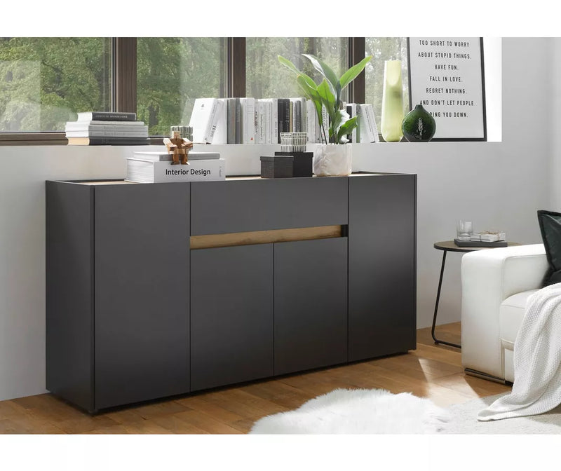 Dressoir wandmeubel modern wit antraciet grijs Breedte 170 cm Diepte 40 cm Hoogte 84 cm