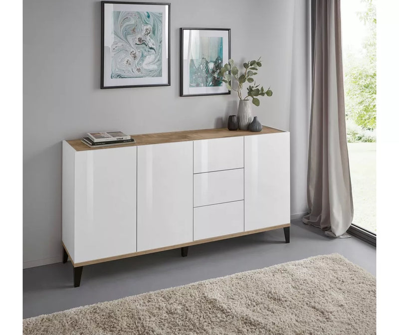 Dressoir wandmeubel modern hoogglans wit Breedte 160 cm Diepte 40 cm Hoogte 82 cm