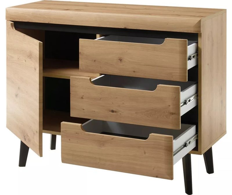 Dressoir wandmeubel modern lichtbruin hout-look Breedte 107 cm Diepte 40 cm Hoogte 87 cm