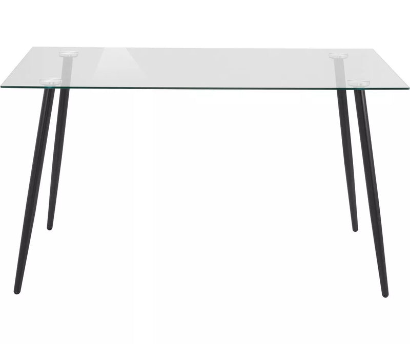 Eettafel glas Breedte 140 cm Diepte 80 cm Hoogte 76 cm