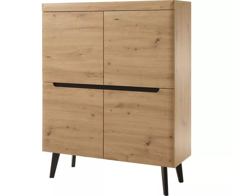 Dressoir wandmeubel landelijk modern eiken lichtbruin Breedte 107 cm Diepte 40 cm Hoogte 134 cm