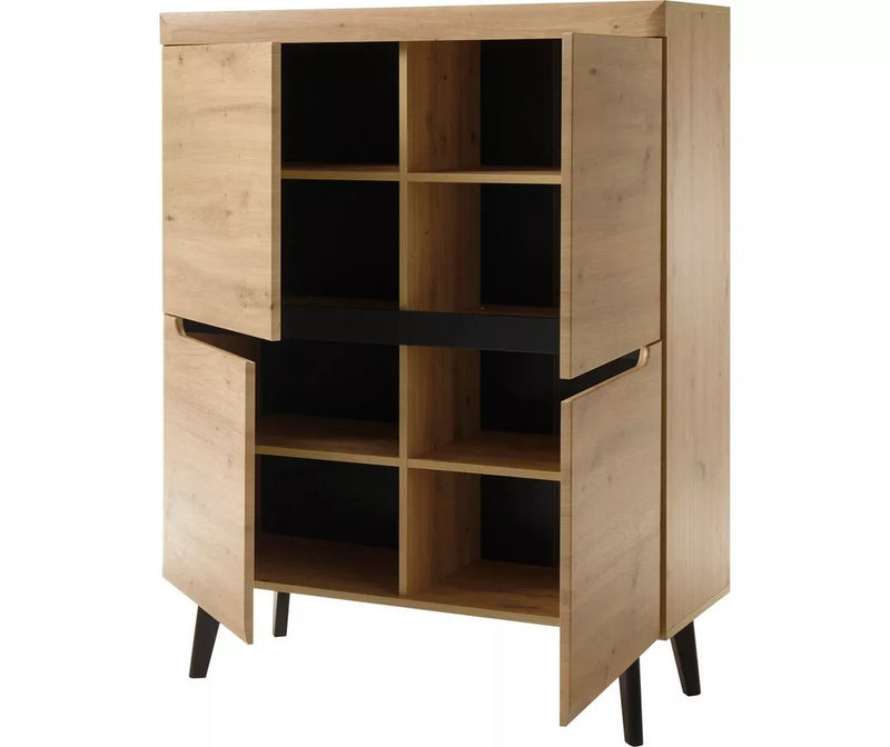 Dressoir wandmeubel landelijk modern eiken lichtbruin Breedte 107 cm Diepte 40 cm Hoogte 134 cm