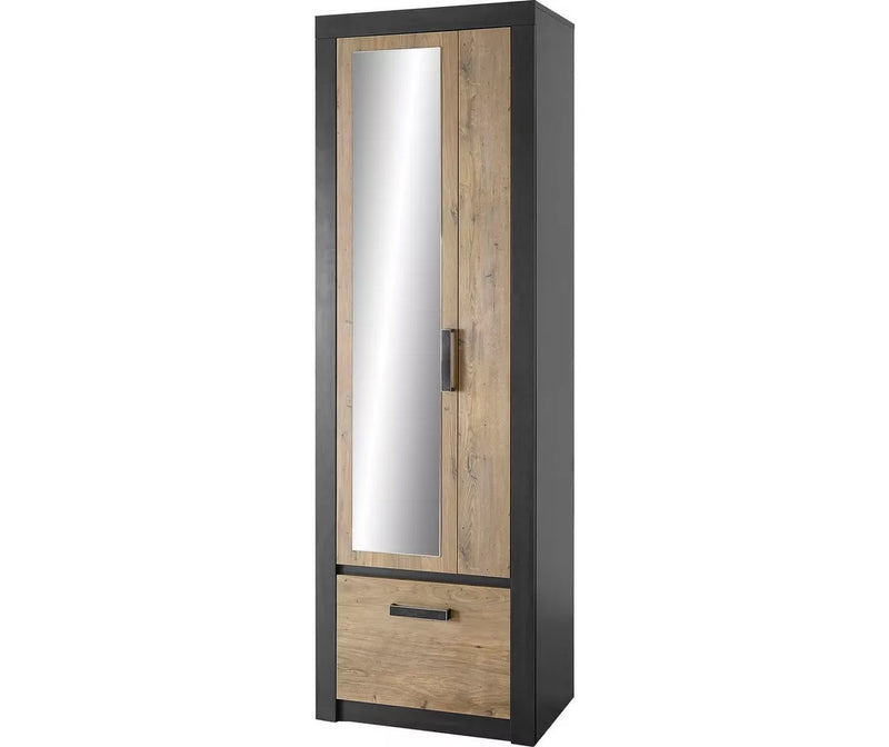 Armario moderno roble marrón negro mate Ancho 65 cm Fondo 42 cm Alto 200 cm